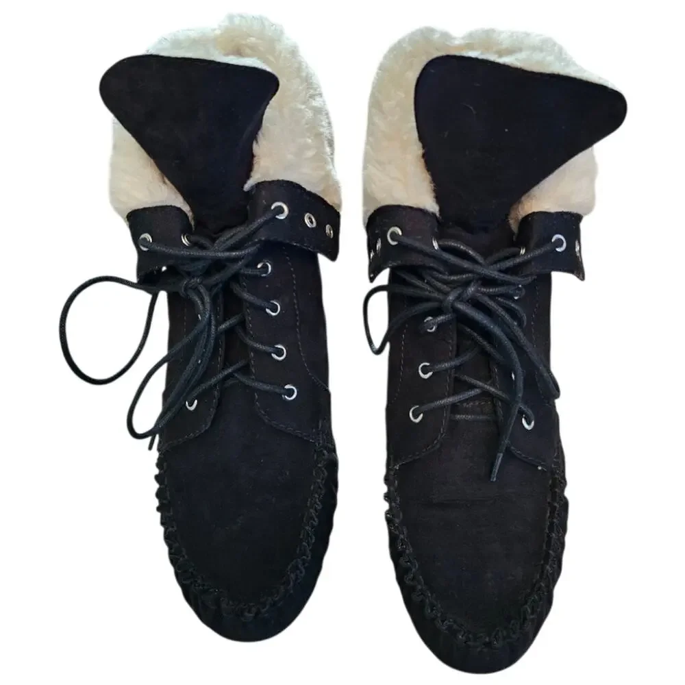 American Rag Cie Womens Black Moccasin Boots, Black, Sz 10